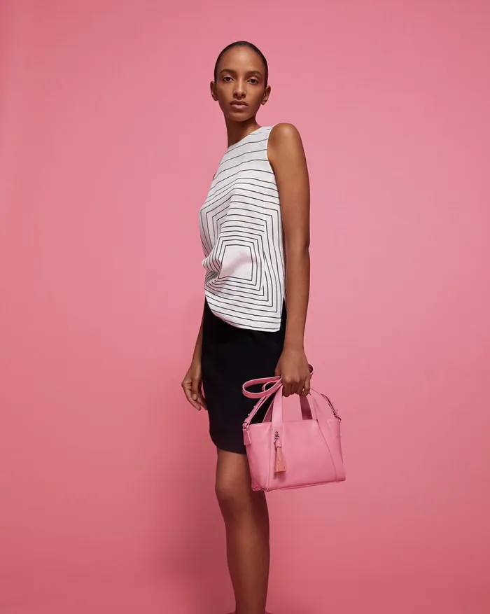 Little Alexa Handbag In Softcalf Leather Blossom Women Akris Crossbody Bags