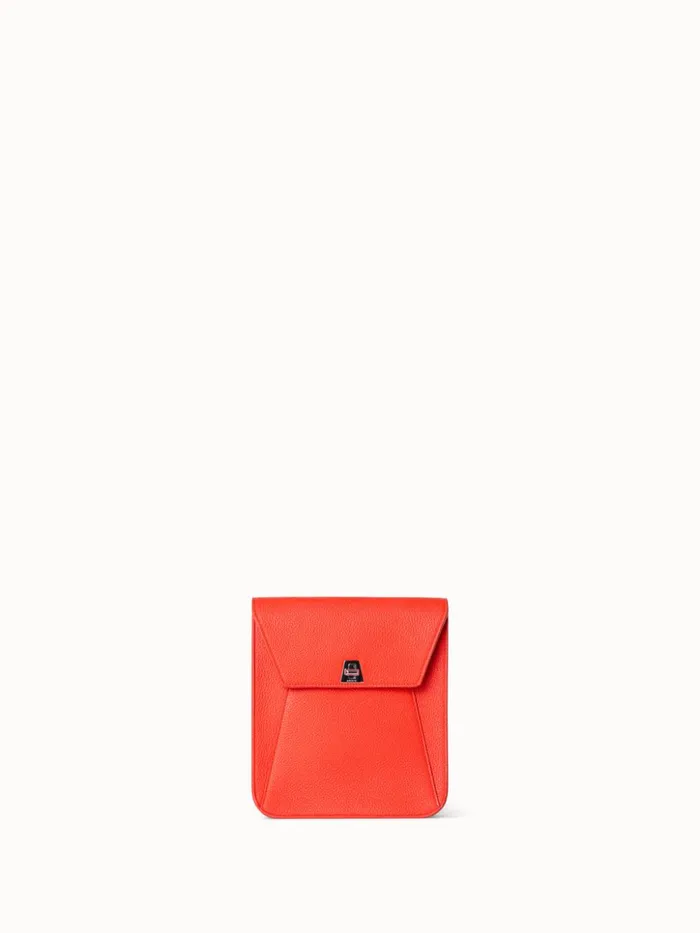 Little Anouk Messenger Bag In Cervocalf Leather Tangerine Women Akris Messenger Bags