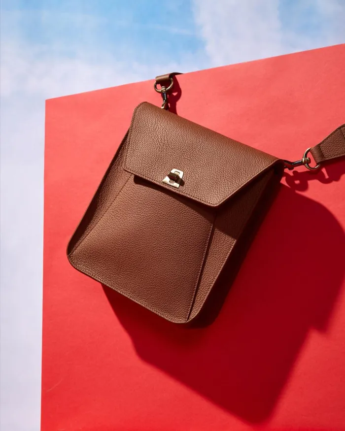 Little Anouk Messenger In Calf Leather Caramel Women Akris Mini Bags