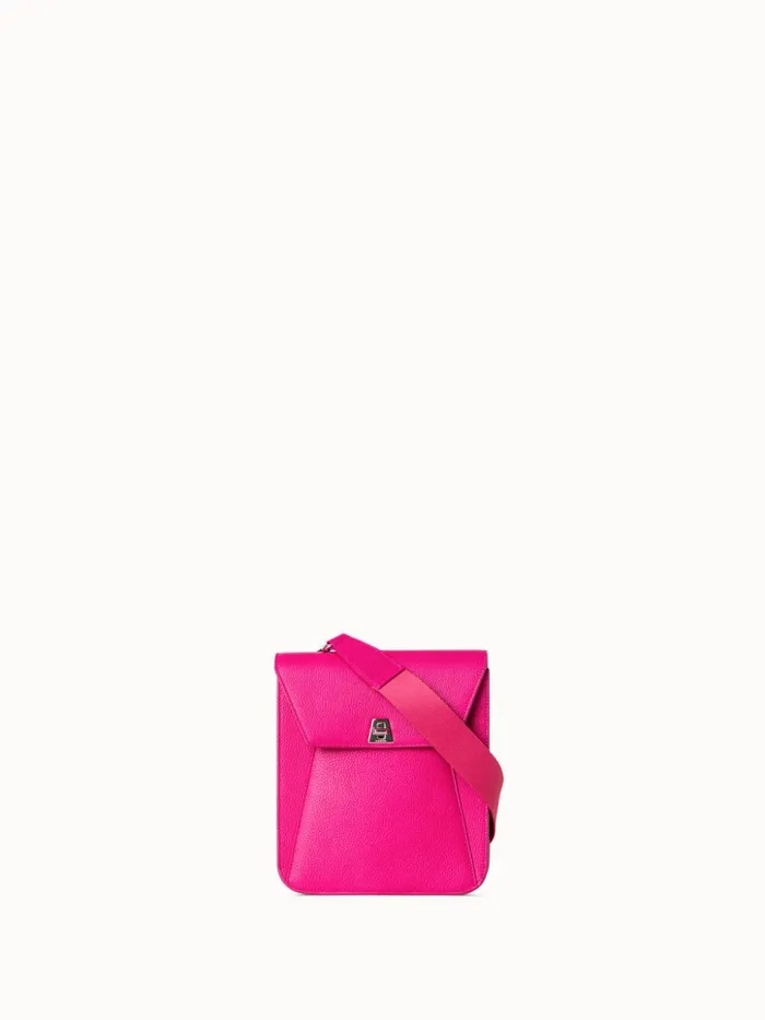 Little Anouk Messenger In Calf Leather Pink Women Akris Crossbody Bags