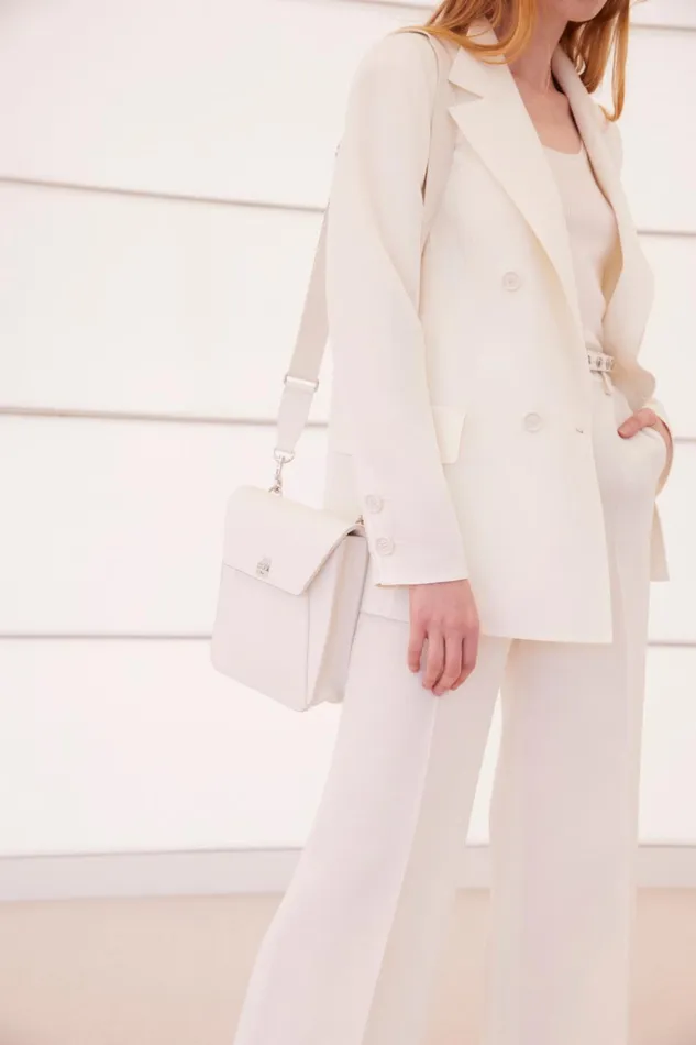 Little Anouk Messenger In Calf Leather White Women Akris Mini Bags