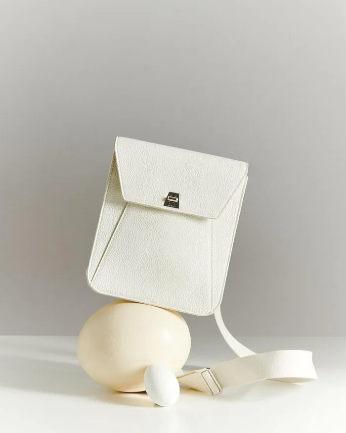 Little Anouk Messenger In Calf Leather White Women Akris Mini Bags
