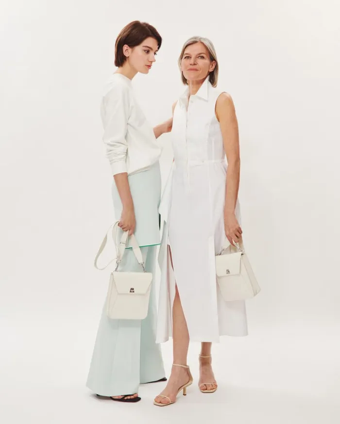 Little Anouk Messenger In Calf Leather White Women Akris Mini Bags