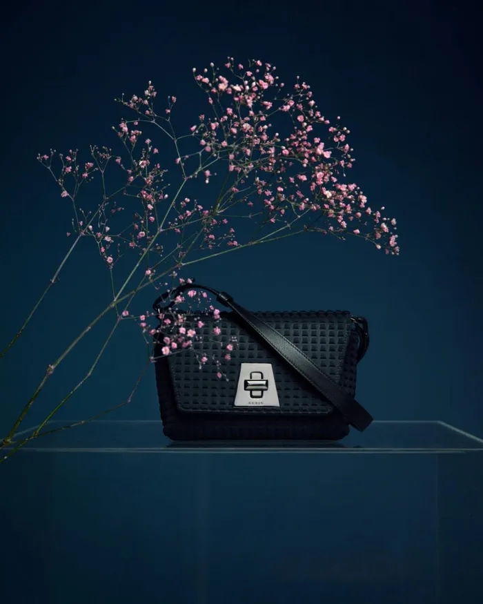 Little Day Bag In Techno Trapezoid Fabric Black Women Akris Crossbody Bags