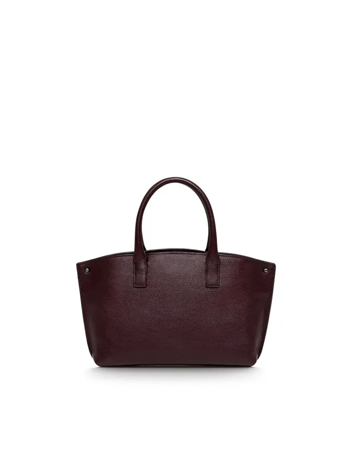 Little Messenger Bag In Leather With Graphite Colored Hardware Burgundy Women Akris Top Handle Bags