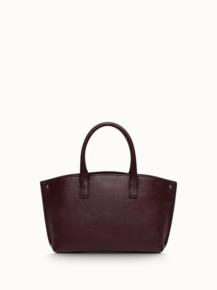 Little Messenger Bag In Leather With Graphite Colored Hardware Burgundy Women Akris Top Handle Bags