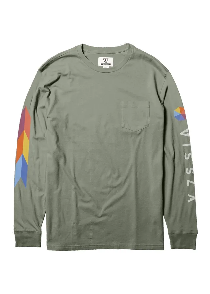 Long Sleeve Tees Men Vissla Spectrum Ls Pkt Tee Army