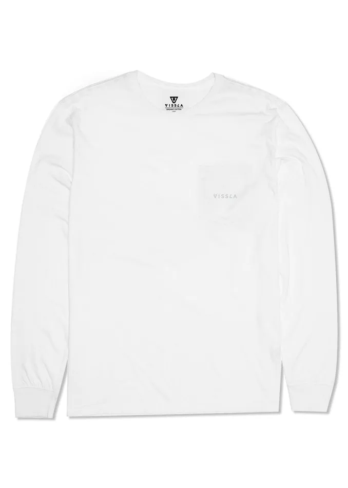 Long Sleeve Tees Vintage Vissla Premium Ls Pkt Tee White 8211 Vissla Men