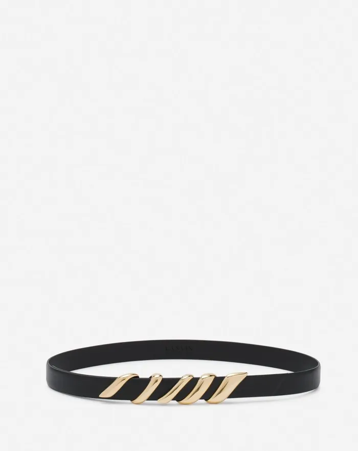 Mlodie Ribbon Leather Belt Black Women Lanvin Belts