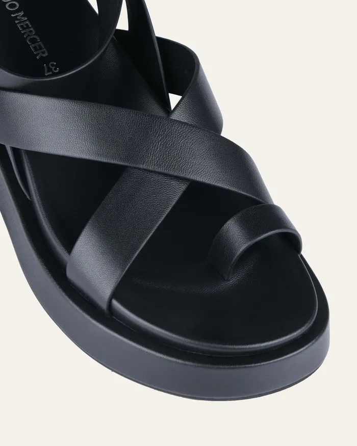 Mack flat sandals black leather Women FLAT SANDALS jomercer Mack flat sandals black leather Women FLAT SANDALS jomercer