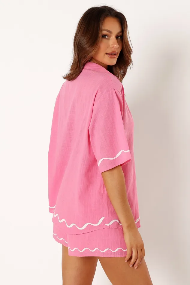 Matching Sets petalandpup Women Sunshine Short Set 8211 Pink Pink