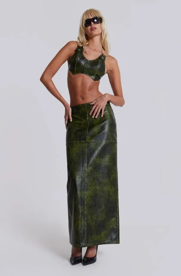 Maxi Skirts Women Jaded London Venom Faux Leather Maxi Skirt