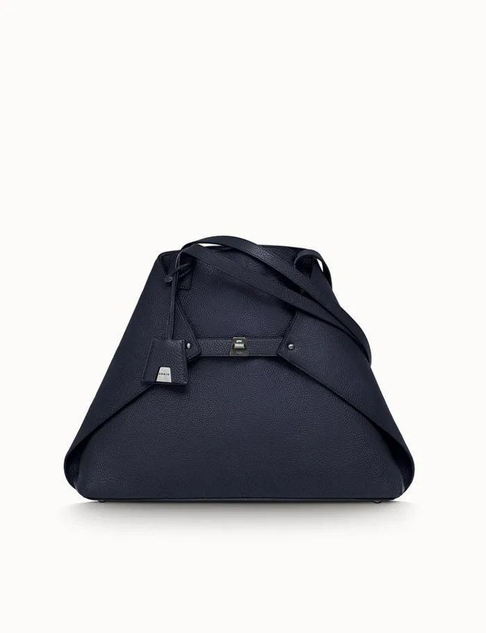Medium Ai Shoulder Bag In Cervocalf Leather Denim Women Akris Shoulder Bags