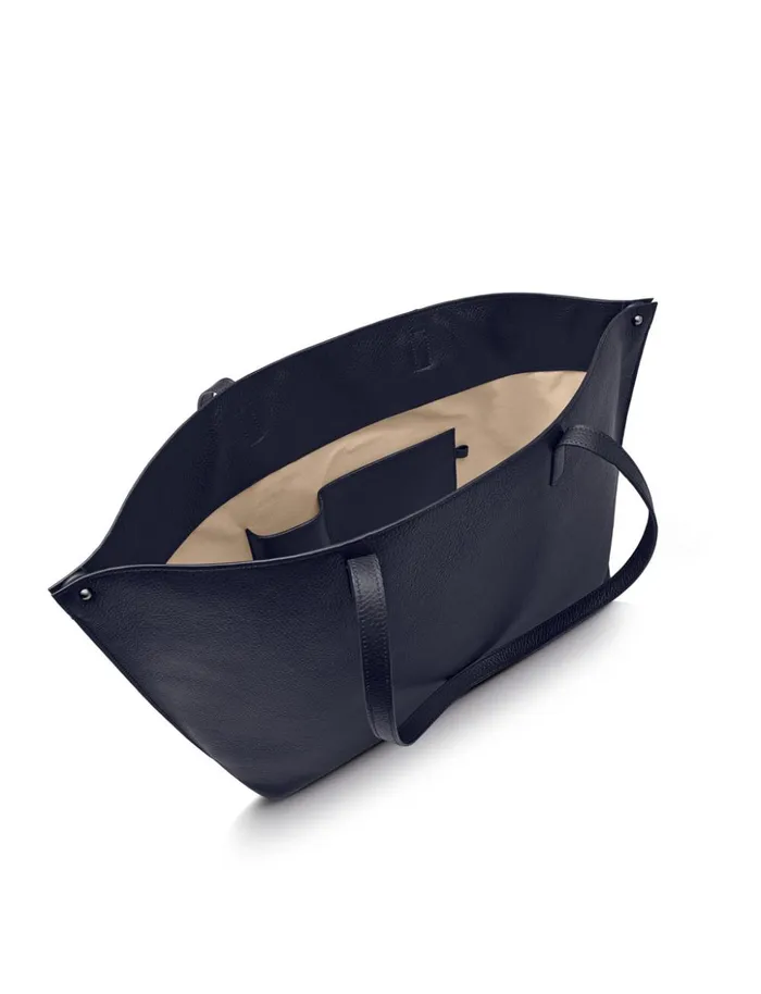 Medium Ai Shoulder Bag In Cervocalf Leather Denim Women Akris Shoulder Bags