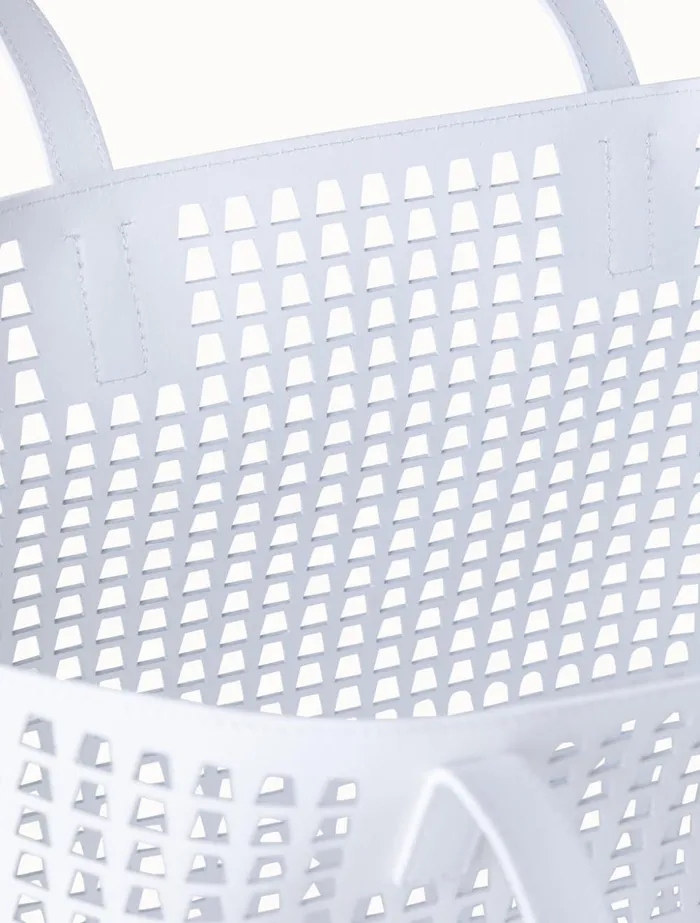 Medium Ai Shoulder Bag In Trapezoid Lasercut White Women Akris Tote Bags
