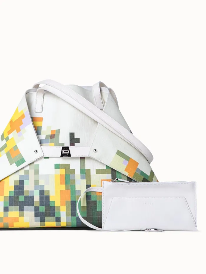 Medium Ai Shoulder Bag With Flowers At Home Print Flowers At Home Women Akris Shoulder Bags