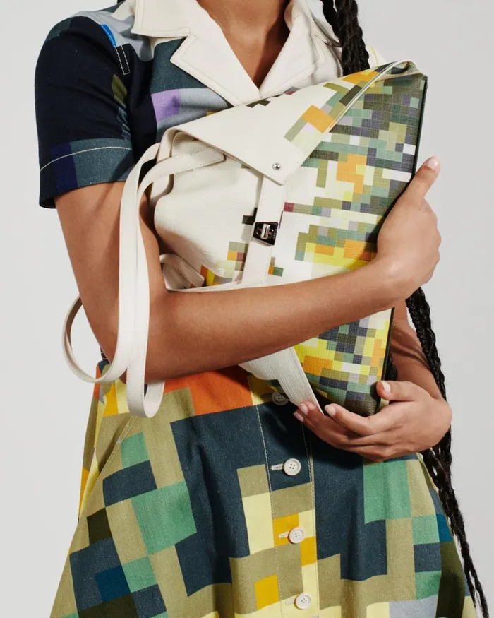 Medium Ai Shoulder Bag With Flowers At Home Print Flowers At Home Women Akris Shoulder Bags