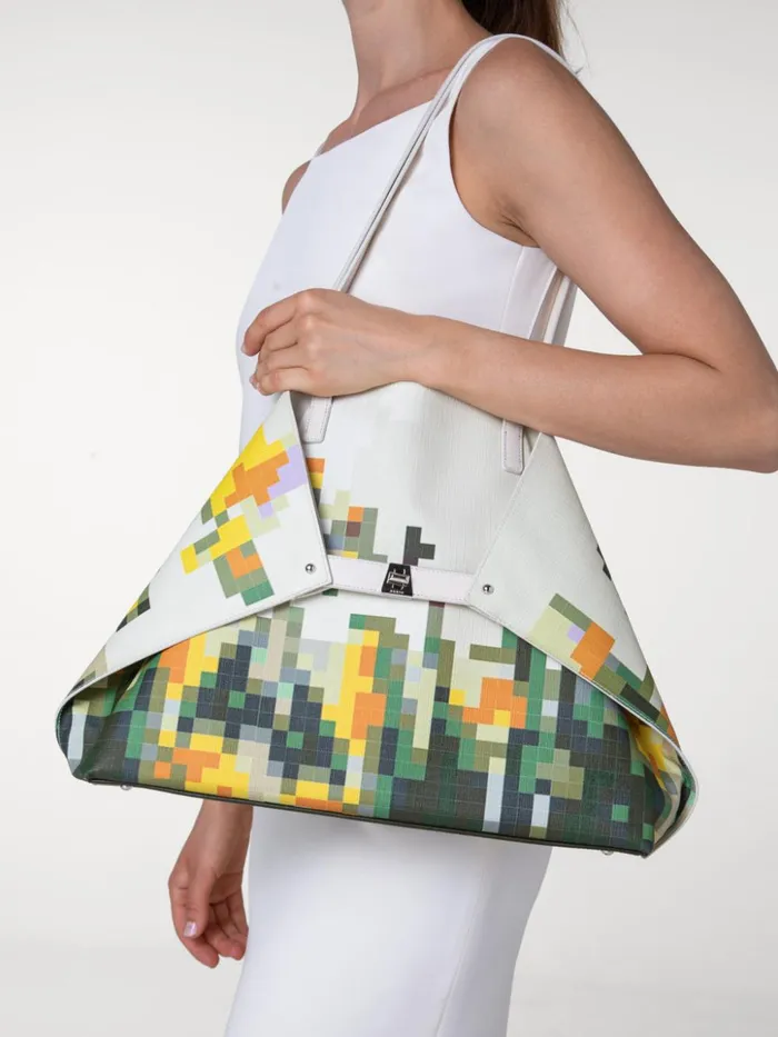 Medium Ai Shoulder Bag With Flowers At Home Print Flowers At Home Women Akris Shoulder Bags