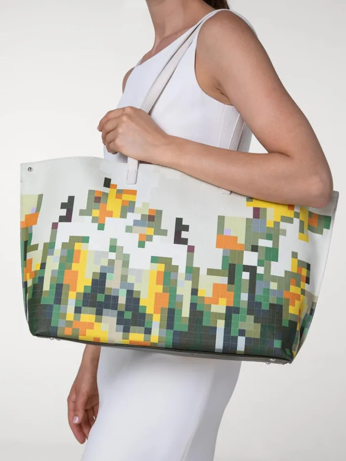Medium Ai Shoulder Bag With Flowers At Home Print Flowers At Home Women Akris Shoulder Bags