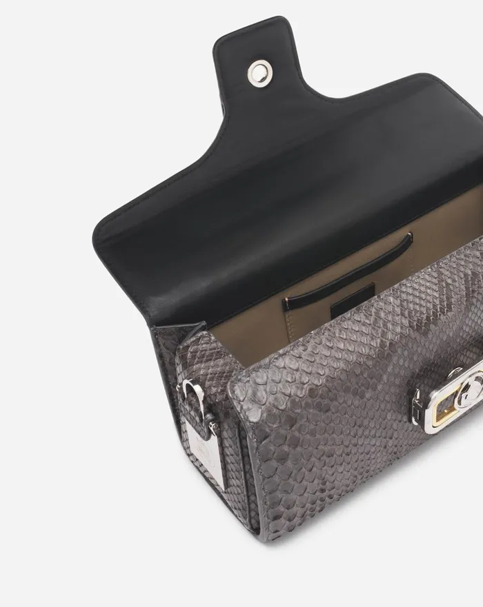 Medium Pencil Cat Bag In Python Anthracite Women Lanvin Tote Bags and Top Handle Bags