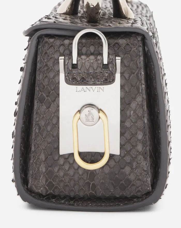 Medium Pencil Cat Bag In Python Anthracite Women Lanvin Tote Bags and Top Handle Bags