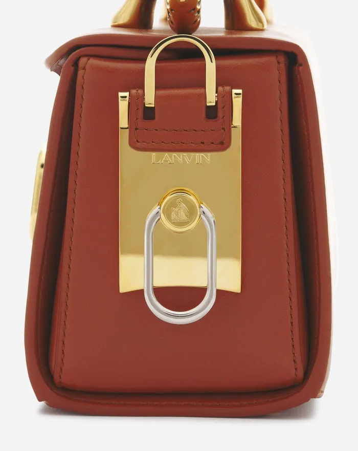 Medium Pencil Cat Leather Bag Tan Women Lanvin Tote Bags and Top Handle Bags