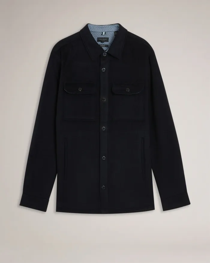Men ADERBRY 8211 Wool Blend Overshirt Navy Ted Baker Shirts
