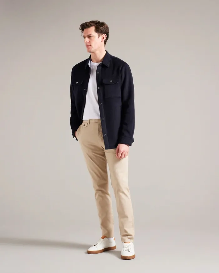 Men ADERBRY 8211 Wool Blend Overshirt Navy Ted Baker Shirts Men ADERBRY 8211 Wool Blend Overshirt Navy Ted Baker Shirts