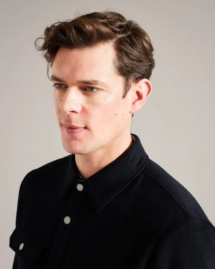 Men ADERBRY 8211 Wool Blend Overshirt Navy Ted Baker Shirts Men ADERBRY 8211 Wool Blend Overshirt Navy Ted Baker Shirts