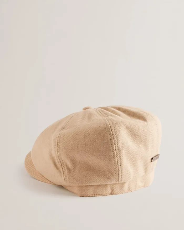 Men ALICCS 8211 Herringbone Baker Boy Hat Stone Ted Baker Hats and Caps