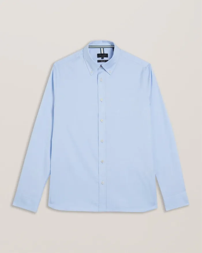 Men ALLARDO 8211 Long Sleeve Cotton Oxford Shirt Light Blue Ted Baker Shirts