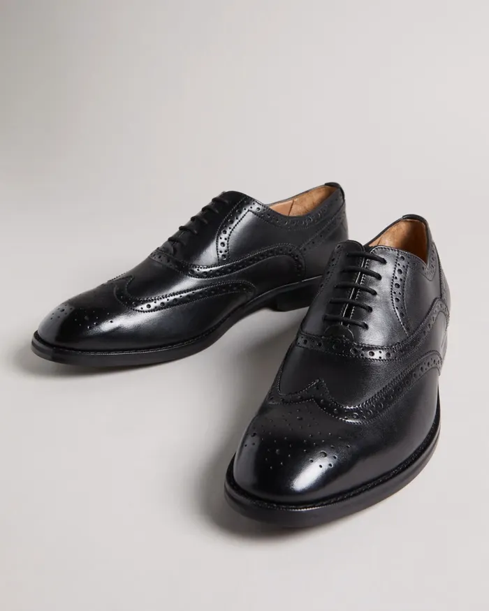 Men AMAISS 8211 Formal Leather Brogue Shoes Black Ted Baker Formal Shoes