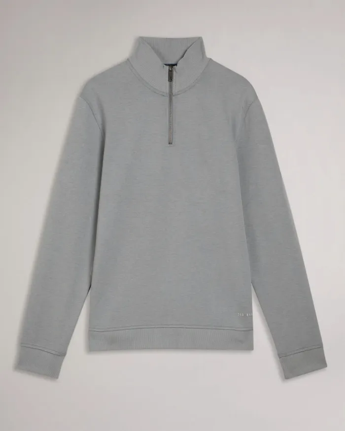 Men ANTRAM 8211 Half Zip Funnel Neck Pullover Greymarl Ted Baker Tops