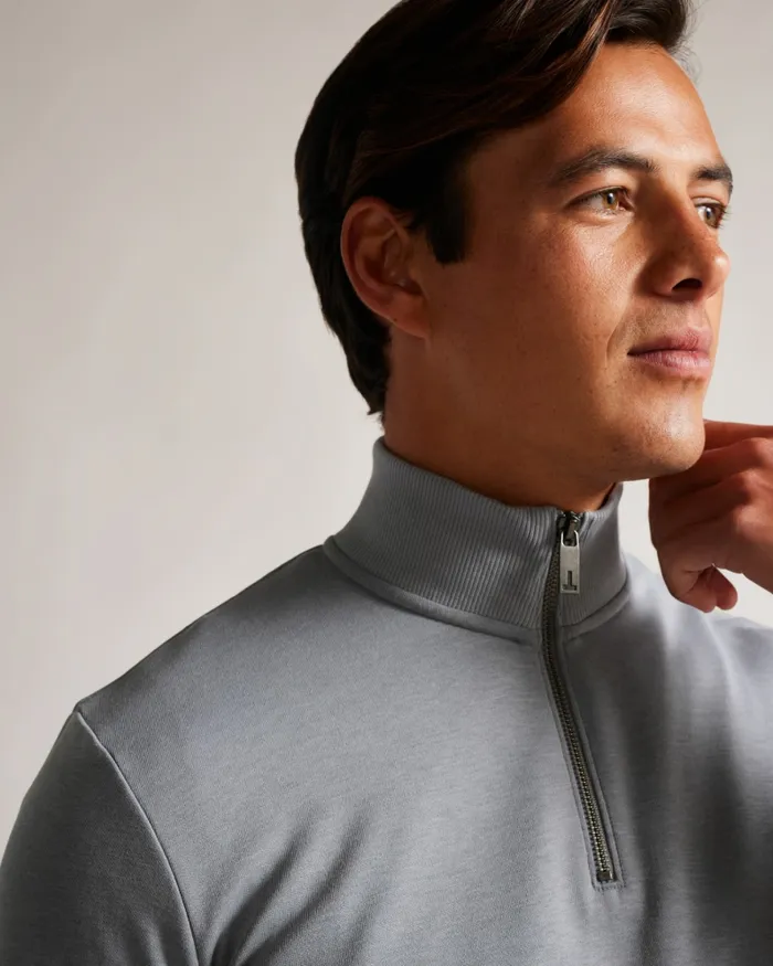 Men ANTRAM 8211 Half Zip Funnel Neck Pullover Greymarl Ted Baker Tops
