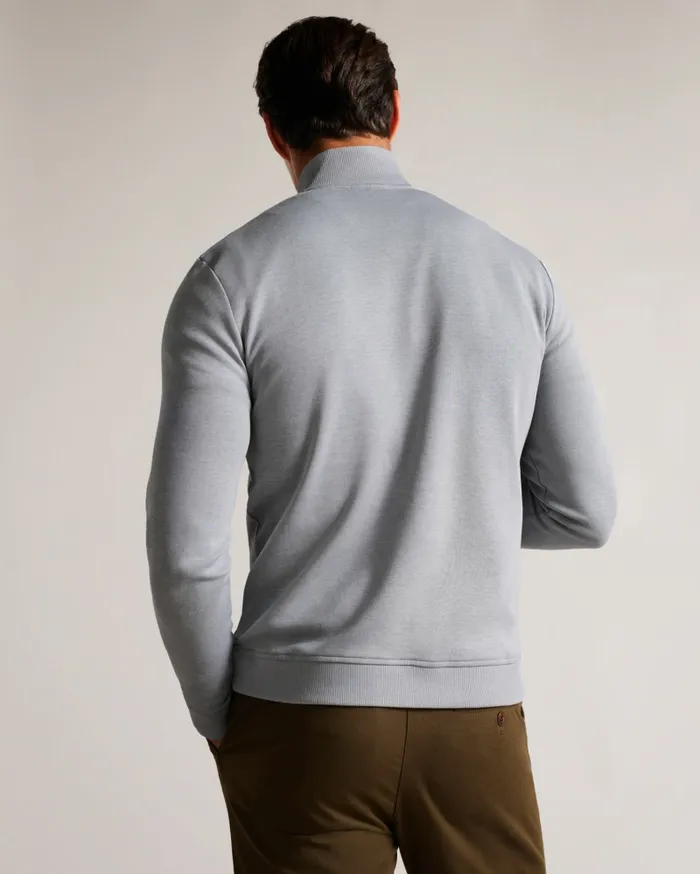 Men ANTRAM 8211 Half Zip Funnel Neck Pullover Greymarl Ted Baker Tops