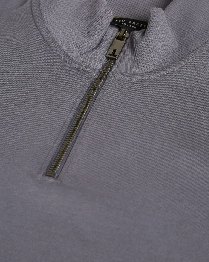 Men ANTRAM 8211 Long Sleeve Half Zip Funnel Neck Charcoal Ted Baker Tops Men ANTRAM 8211 Long Sleeve Half Zip Funnel Neck Charcoal Ted Baker Tops
