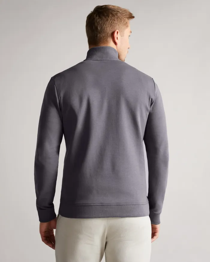 Men ANTRAM 8211 Long Sleeve Half Zip Funnel Neck Charcoal Ted Baker Tops Men ANTRAM 8211 Long Sleeve Half Zip Funnel Neck Charcoal Ted Baker Tops