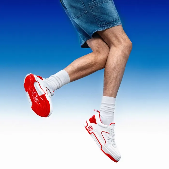 Men Astroloubi Sneakers 8211 Calf Leather Suede And Nappa Leather 8211 White Christian Louboutin Sneakers