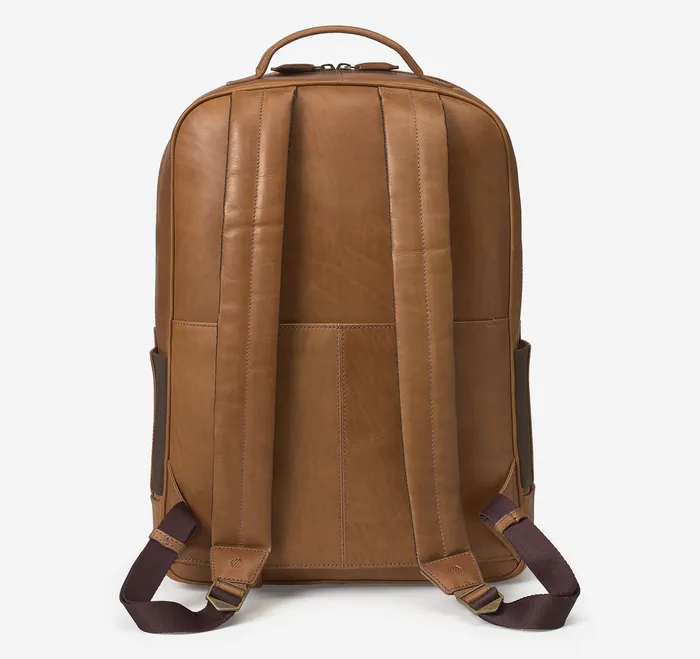 Men Backpacks and Briefcases Johnston and Murphy Rhodes Backpack Tan Full Grain