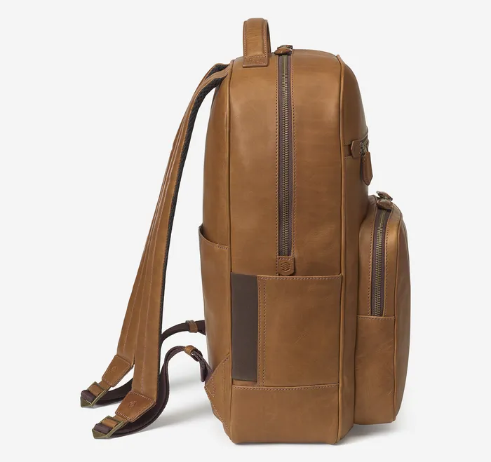 Men Backpacks and Briefcases Johnston and Murphy Rhodes Backpack Tan Full Grain