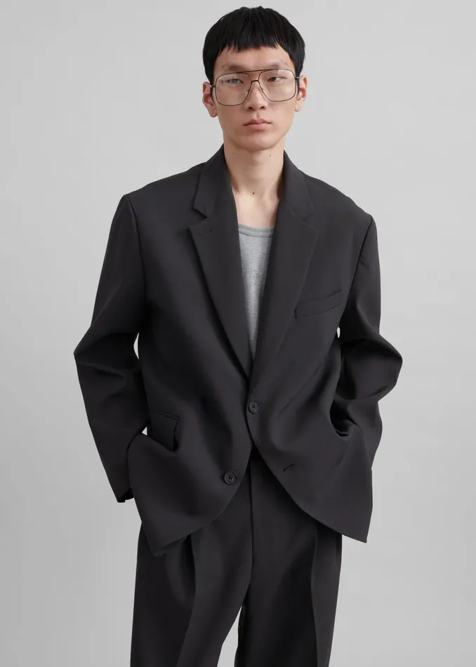 Men Beo Blazer 8211 Dark Grey The Frankie Shop Outerwear