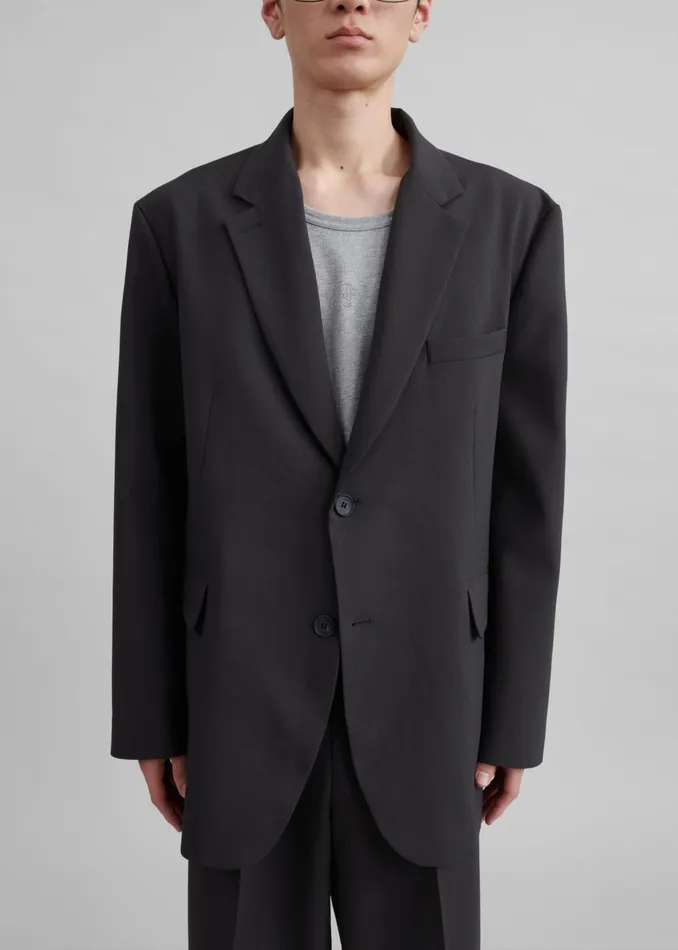 Men Beo Blazer 8211 Dark Grey The Frankie Shop Outerwear