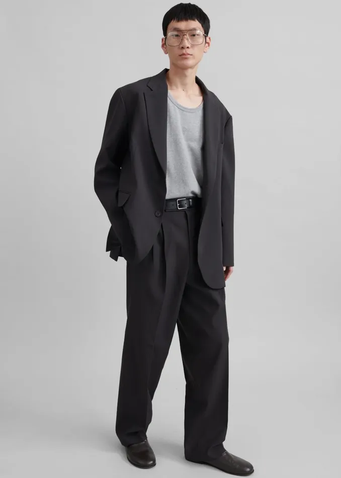 Men Beo Blazer 8211 Dark Grey The Frankie Shop Outerwear