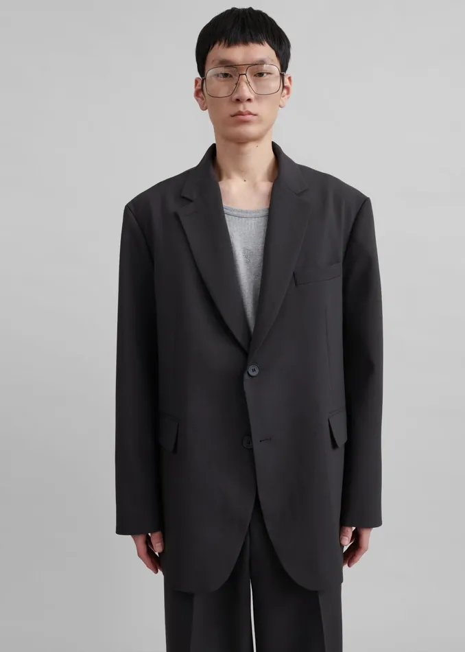 Men Beo Blazer 8211 Dark Grey The Frankie Shop Outerwear