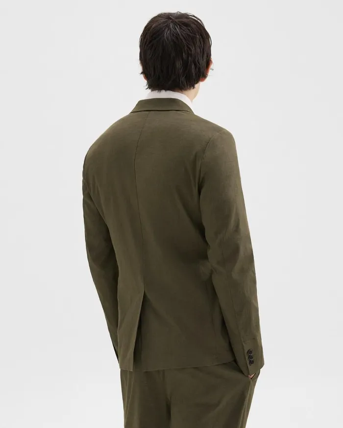 Men Blazers Jackets Theory Clinton Blazer In Good Linen Dark Olive