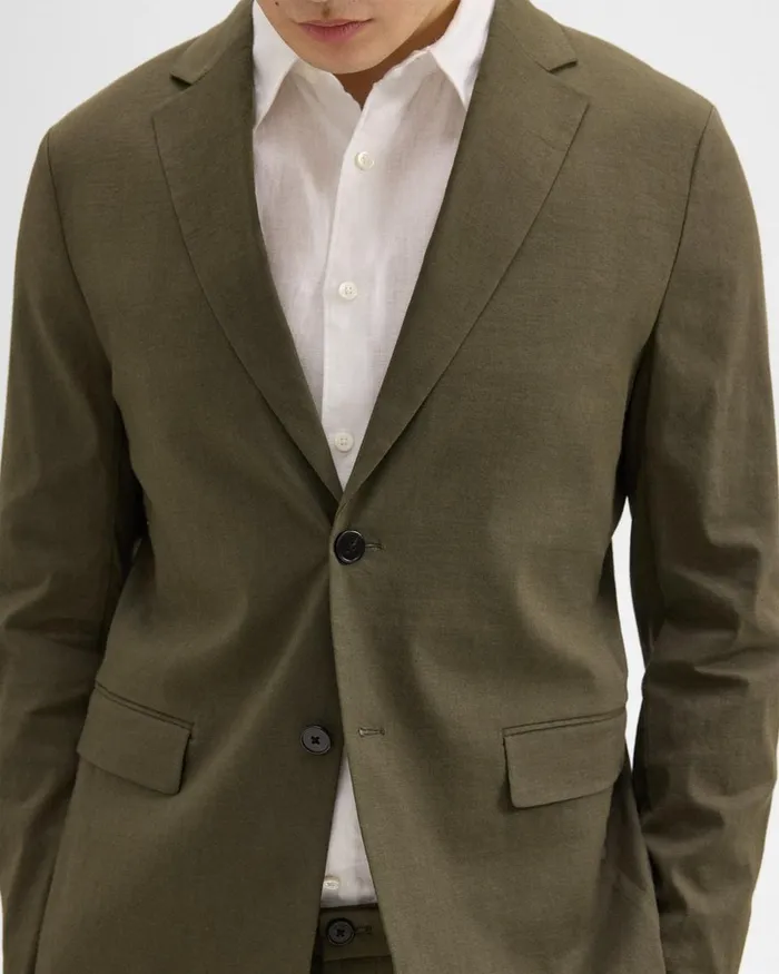 Men Blazers Jackets Theory Clinton Blazer In Good Linen Dark Olive