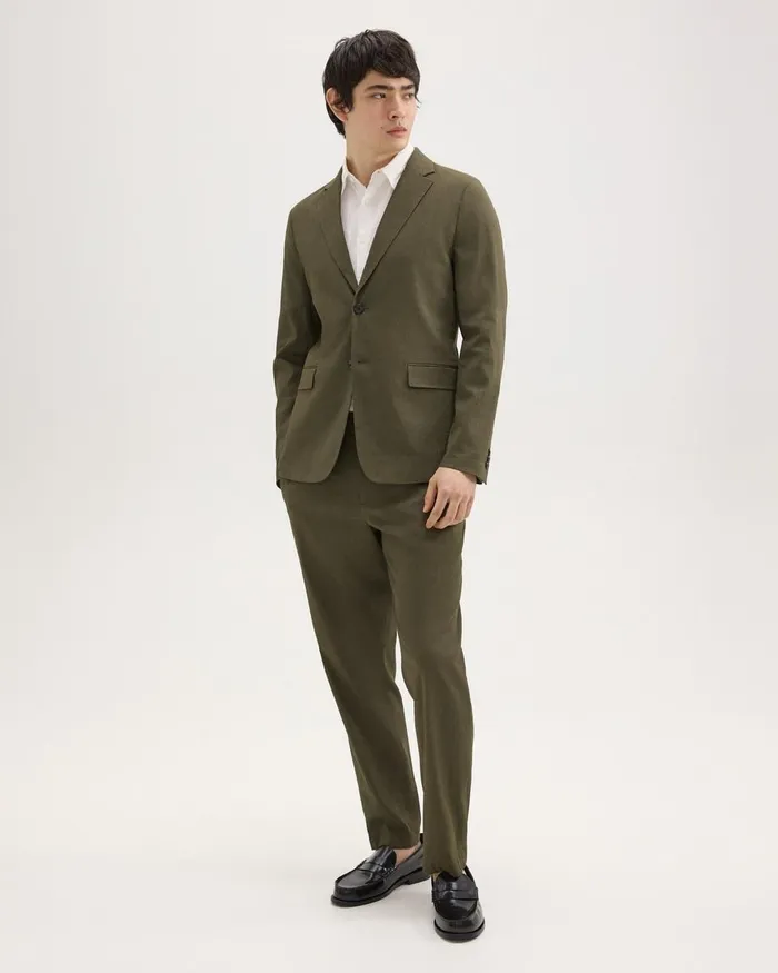 Men Blazers Jackets Theory Clinton Blazer In Good Linen Dark Olive