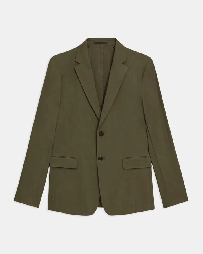 Men Blazers Jackets Theory Clinton Blazer In Good Linen Dark Olive