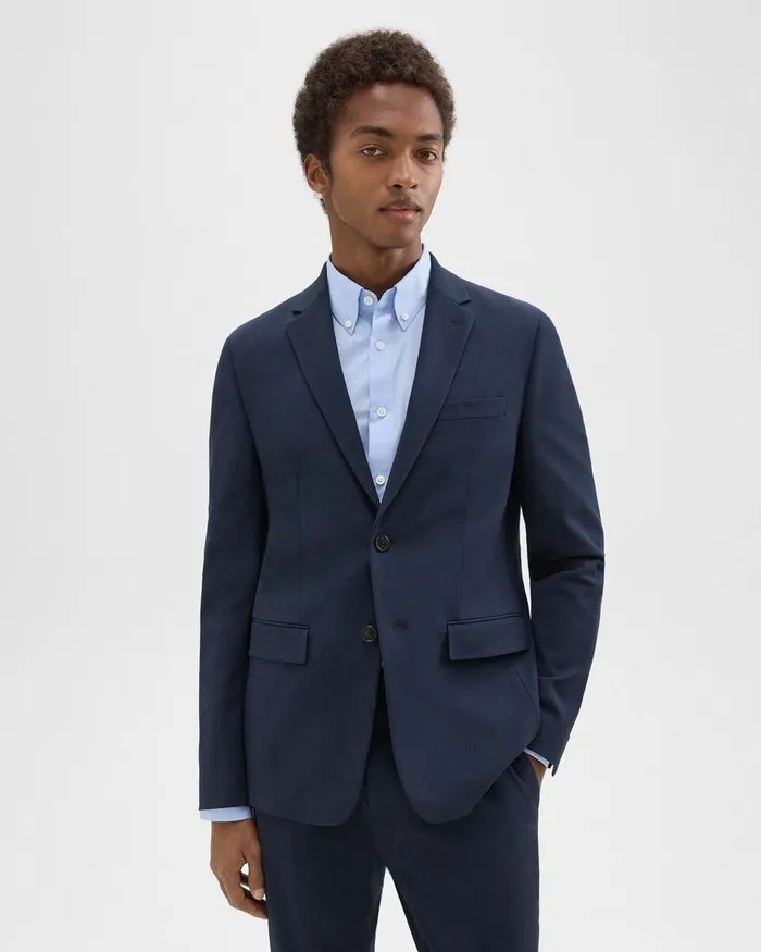 Men Blazers Jackets Theory Morton Blazer In Stretch Cotton Baltic