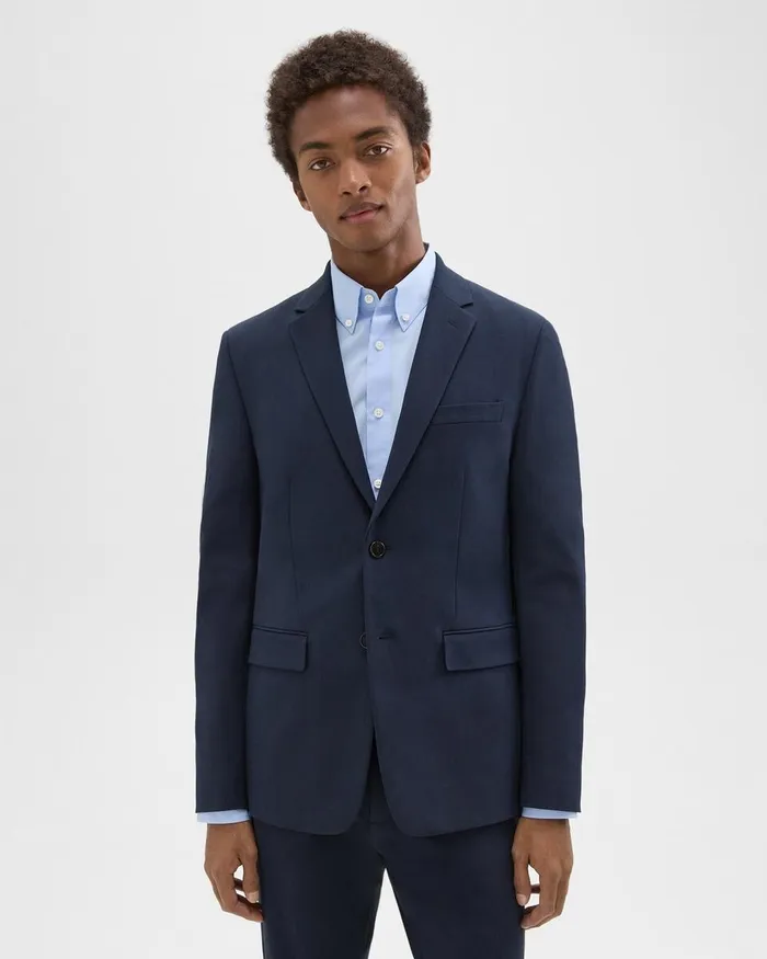 Men Blazers Jackets Theory Morton Blazer In Stretch Cotton Baltic